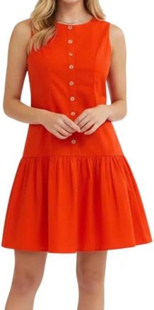 THML Clothing Sleeveless Button Down Dress In Orange