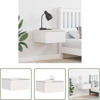 vidaXL Comodino da camera da letto - Comodino Bianco 37 x 35 x 18,5 cm Legno di pino massello