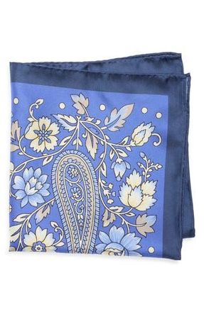 Robert Graham Paisley Floral Pocket Square in Navy/Yellow at Nordstrom Rack