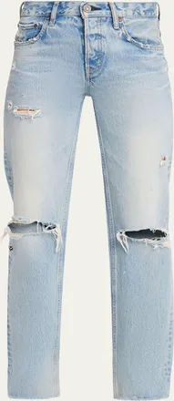 Moussy Vintage Distressed Straight Low-Rise Jeans