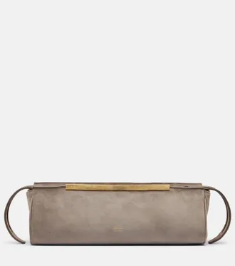 Khaite Donna suede clutch