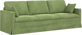 vidaXL Sof&aacute; Verde Claro 228 X 78 X 80 Cm Terciopelo Vidaxl
