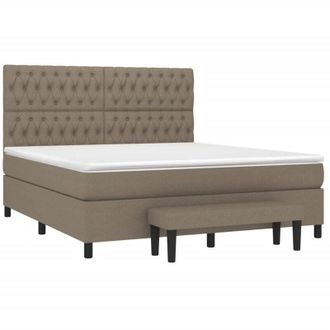 vidaXL Vidaxl - Cama Box Spring Con Colch&oacute;n Tela Gris Taupe 180x200 Cm