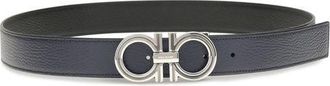 Ferragamo Mens Blue Calf Leather Bos Taurus Belt