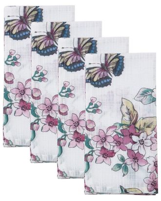 Lenox Set Of 4 Butterfly Meadow Floral Napkins