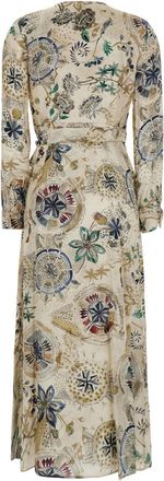 Momoni Womens Dress V-Neck White Viscose
