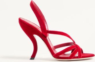 Valentino Garavani Sandalo Fetishique In Velluto 105Mm Donna ROSSO V. 36.5