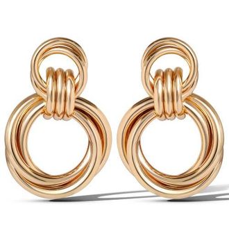 Jessica Simpson Interlocking Loop Earrings in Gold at Nordstrom