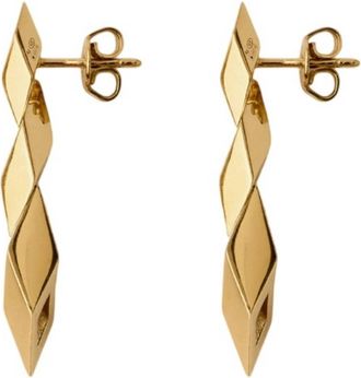 Burberry Gold-Plated Hollow Drop Earrings