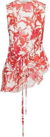 Roberto Cavalli Top met bloemenprint - Rood