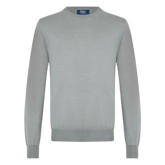 Fedeli Cashmere Knitwear, male, Gray, Size: L Cashmere and Silk Sweater