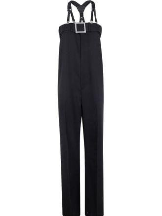 Jean Paul Gaultier Jumpsuit met leren afwerking - Zwart