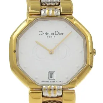 Dior Pre-owned Watches, male, White, Size: ONE SIZE Pre-owned Octagon Stainless Steel Watch