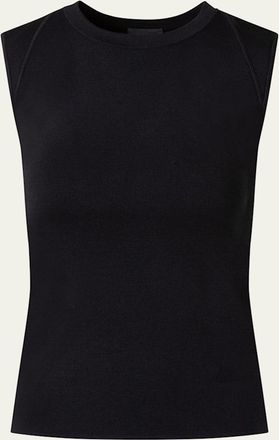 Akris Sleeveless Fitted Silk Stretch Knit Top