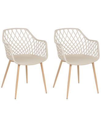 Beliani Set 2 Sedie Da Pranzo Plastica Beige Nashua