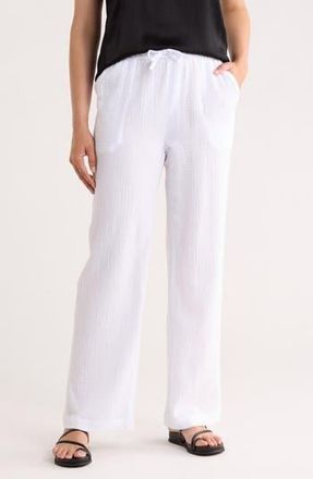 Splendid Gauze Wide Leg Pants in White at Nordstrom Rack, Size X-Large