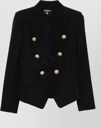 Balmain double breasted grain de poudre jacket