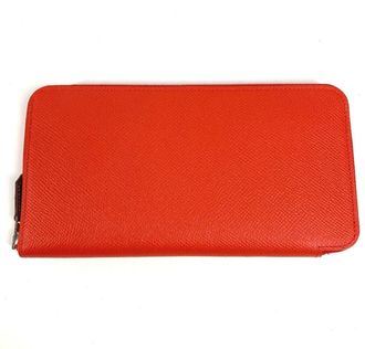 Herm&egrave;s Capucine Orange Epsom Leather Long Wallet (Bi-Fold) (Pre-Owned)