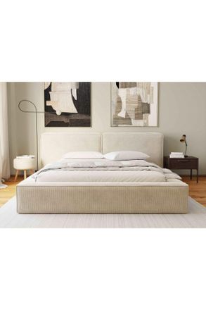 Boxxx Polsterbett, Beige, Holz, Metall, Birke, 160x200 cm, Bettkasten, gepolstertes Kopfteil, in verschiedenen Größen erhältlich, Schlafzimmer