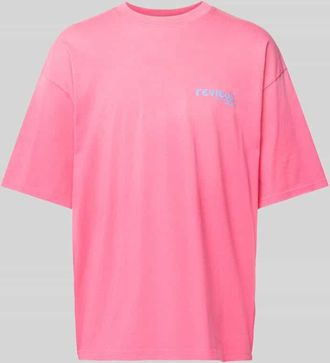 Review T-Shirt mit Label-Print in Pink, Gr&ouml;&szlig;e XS