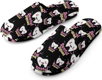 Generic Dental Squad Mens Cotton Slippers Memory Foam Comfort House Shoes Winter Indoor Slipper for Hotel Casa Spa