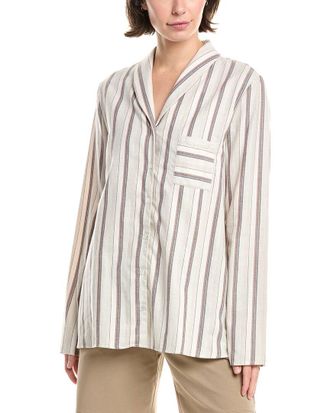 Hanro Hanro Loungy Nights Shawl Collar Cotton Shirt