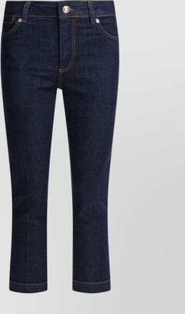 Sportmax denim trousers with back pockets and contrast stitching
