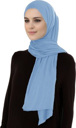 Lina & Lily Breathable Premium Modal Woven Hijab Head Scarf Shawl Wrap for Muslim Women Lightweight (Sky Blue)