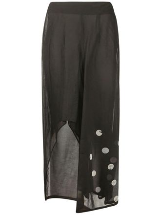 Yohji Yamamoto Asymmetrische midi-rok - Zwart