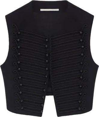 Stella McCartney braided cropped wool waistcoat - women - Wool - 38 - Black