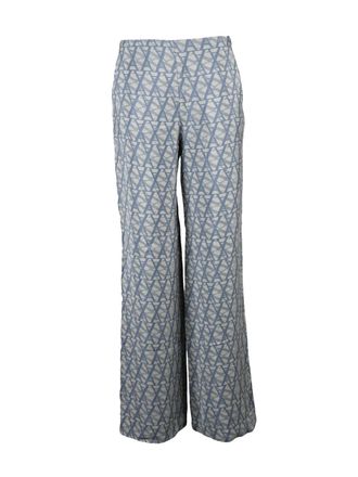 Alessia Santi Alessia Santi Palazzo Trousers - Grey/Sky Blue