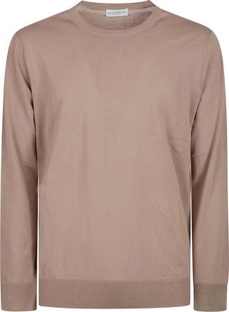 Ballantyne Klassieke Gebreide Trui - Heren - Ronde hals truien - Bruin - 2XL - Katoen - Truien & Vesten