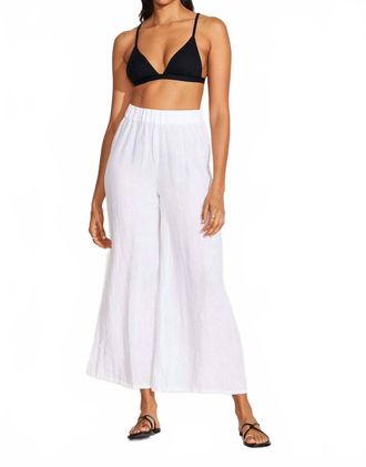 Vitamin A Tallows Linen Wide Leg Pant In White