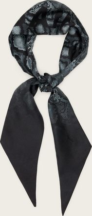 AllSaints Womens Silk Flow Snake Print Logo Headscarf, Size: One Size