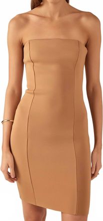 endless rose Strapless Dress In Camel