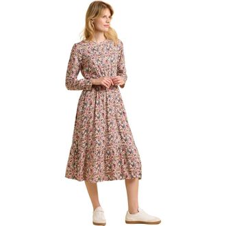 Brakeburn Abloom Long Sleeve Floral Midi Dress in Cream at Nordstrom, Size 10