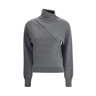 Tom Ford Cashmere Knitwear, female, Gray, Size: S Cashmere Turtleneck Sweater