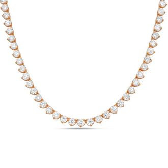 Diana M. Jewels 14kt Rose Gold 7cts Lab Grown Diamond 3 prong Tennis Necklace