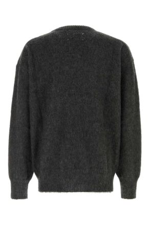 Maison Margiela Mens Eagle Sweater Gray Wool Alpaca Mohair