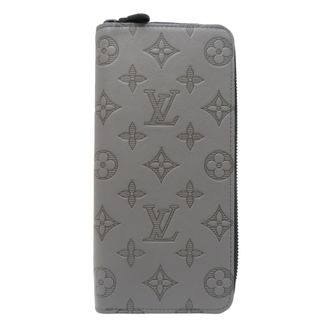 Louis Vuitton Gray Monogram Shadow Long Wallet (Bi-Fold) (Pre-Owned)