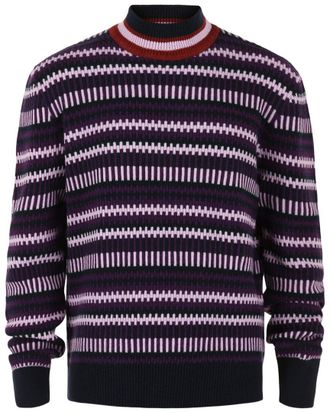 Ferragamo Striped Cashmere-Blend Sweater