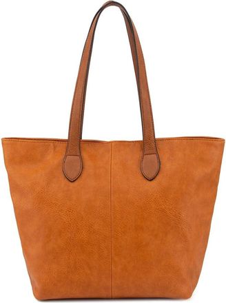 dv Faux Leather Shoulder Tote Bag, Medium Size, Double Handles For Women (Brown)