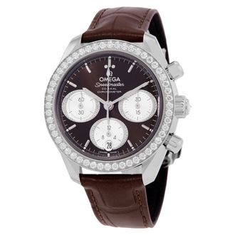 Omega Speedmaster Chronograph Automatic Diamond Brown Dial Watch 324.18.38.50.63.001