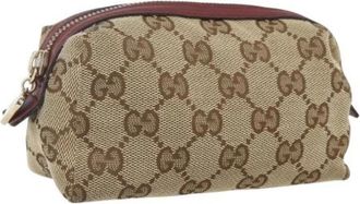 Gucci Pre-owned Clutches, female, Beige, Size: ONE SIZE Pre-owned Canvas Clutch