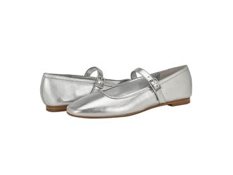 Calvin Klein Greto Womens Flat Shoes Silver Leather : 5.5 M