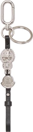 Moncler Moncler Mascotte Leather Key Holder, Men, Black, Size: One Size