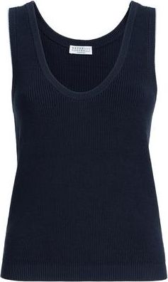 Brunello Cucinelli Cotton ribbed knit top in Blue at Nordstrom, Size Xx-Small Eu