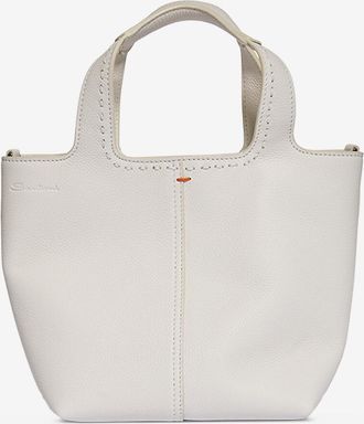 Santoni Rechteckiger Shopper aus genarbtem Leder Mini Morbida