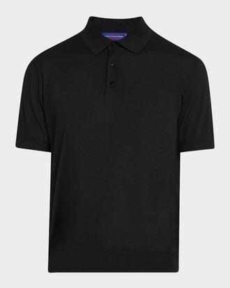 Stefano Ricci Men & apos;s Knit Short-Sleeve Polo Sweater