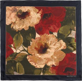 Lauren Ralph Lauren Fall Roses Square Silk Scarf in Navy at Nordstrom
